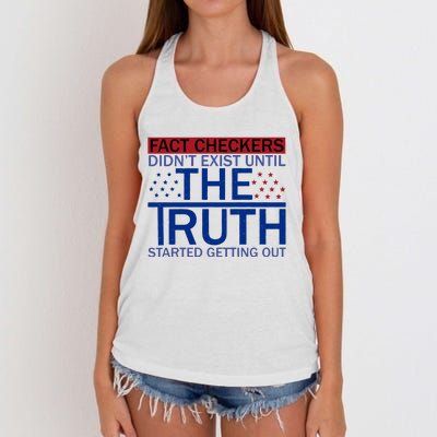 Fact Checkers Didn’T Exist Until The Truth Started Getting Out Women's Knotted Racerback Tank