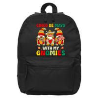 Funny Cinco De Mayo With My Gnomies Trio Gnomes Girl 16 in Basic Backpack