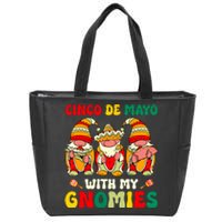 Funny Cinco De Mayo With My Gnomies Trio Gnomes Girl Zip Tote Bag