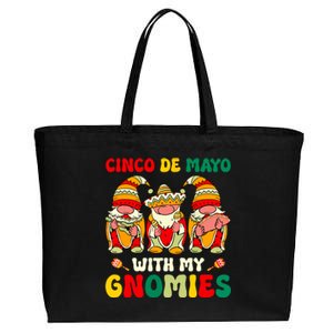 Funny Cinco De Mayo With My Gnomies Trio Gnomes Girl Cotton Canvas Jumbo Tote