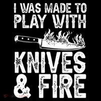 Funny Chef Design For Men Women Knives Play Cooking Lovers T-Shirt