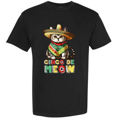 Feliz Cinco De Meow Funny Mexican Cat Fiesta 5 De Mayo Garment-Dyed Heavyweight T-Shirt