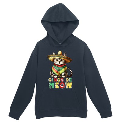 Feliz Cinco De Meow Funny Mexican Cat Fiesta 5 De Mayo Urban Pullover Hoodie