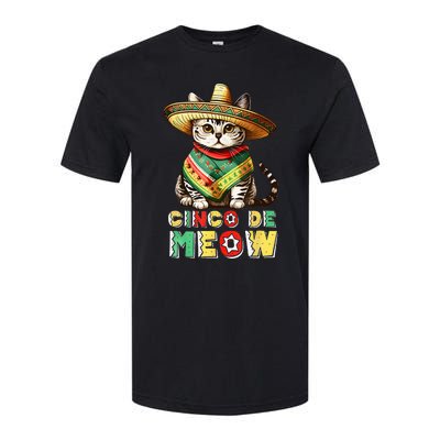 Feliz Cinco De Meow Funny Mexican Cat Fiesta 5 De Mayo Softstyle® CVC T-Shirt