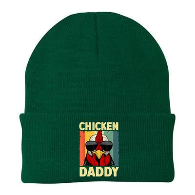 Funny Chicken Daddy Design For Dad Farmer Chicken Lover Knit Cap Winter Beanie