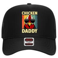 Funny Chicken Daddy Design For Dad Farmer Chicken Lover High Crown Mesh Back Trucker Hat