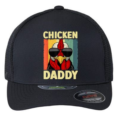 Funny Chicken Daddy Design For Dad Farmer Chicken Lover Flexfit Unipanel Trucker Cap