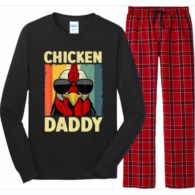 Funny Chicken Daddy Design For Dad Farmer Chicken Lover Long Sleeve Pajama Set