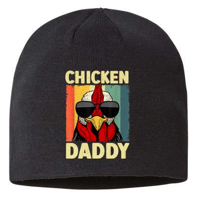 Funny Chicken Daddy Design For Dad Farmer Chicken Lover Sustainable Beanie