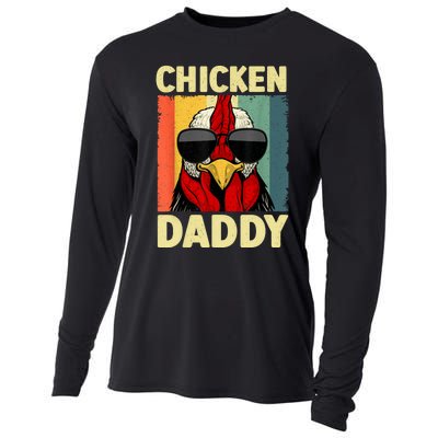 Funny Chicken Daddy Design For Dad Farmer Chicken Lover Cooling Performance Long Sleeve Crew