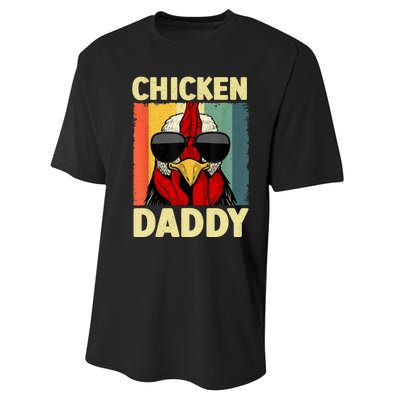 Funny Chicken Daddy Design For Dad Farmer Chicken Lover Performance Sprint T-Shirt