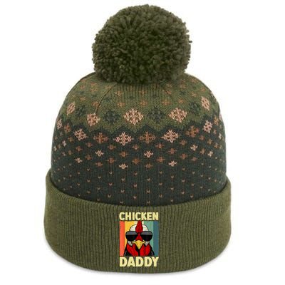 Funny Chicken Daddy Design For Dad Farmer Chicken Lover The Baniff Cuffed Pom Beanie