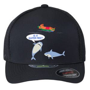 Funny Celiac Disease Wheat Free Shark Animal Gluten Free Flexfit Unipanel Trucker Cap