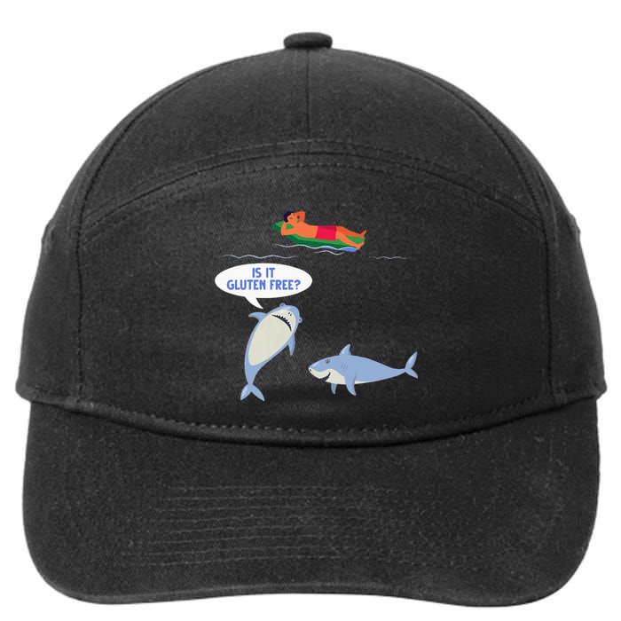 Funny Celiac Disease Wheat Free Shark Animal Gluten Free 7-Panel Snapback Hat