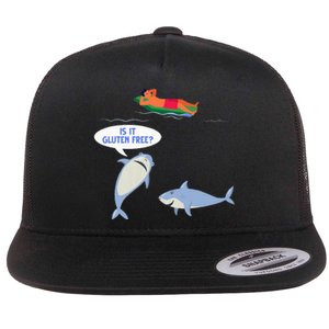 Funny Celiac Disease Wheat Free Shark Animal Gluten Free Flat Bill Trucker Hat