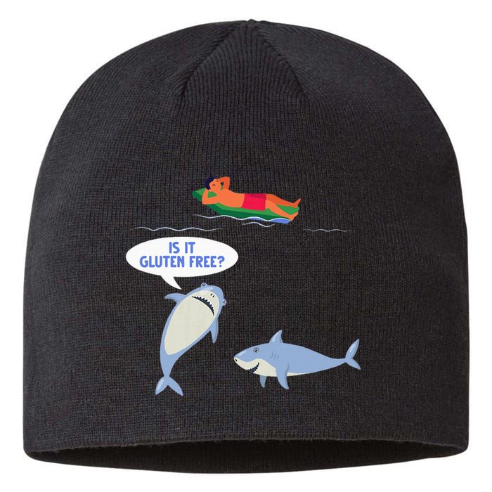 Funny Celiac Disease Wheat Free Shark Animal Gluten Free Sustainable Beanie