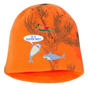 Funny Celiac Disease Wheat Free Shark Animal Gluten Free Kati - Camo Knit Beanie