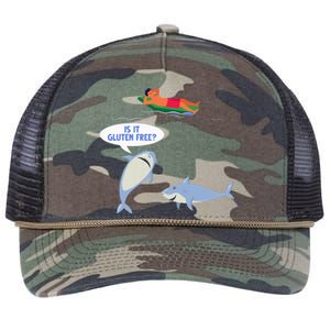 Funny Celiac Disease Wheat Free Shark Animal Gluten Free Retro Rope Trucker Hat Cap