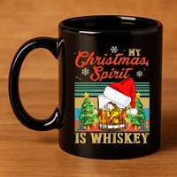 Funny Christmas Drinking Whiskey Liquor Drinker Saying 11oz C Handle Ceramic Mug
