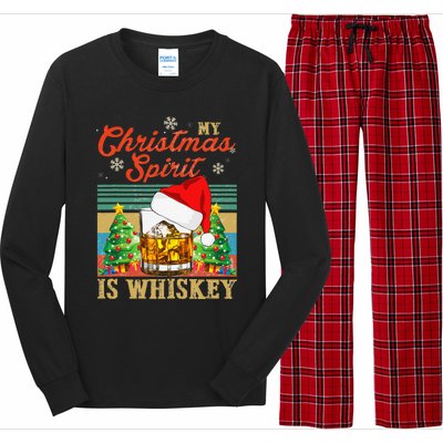 Funny Christmas Drinking Whiskey Liquor Drinker Saying Long Sleeve Pajama Set