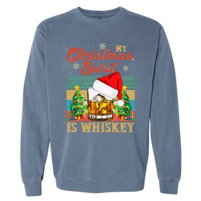 Funny Christmas Drinking Whiskey Liquor Drinker Saying Garment-Dyed Sweatshirt