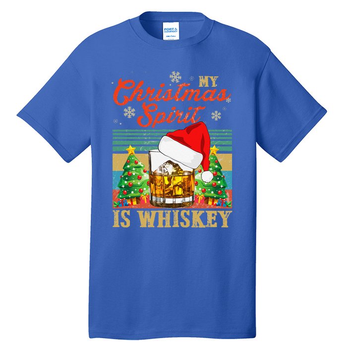 Funny Christmas Drinking Whiskey Liquor Drinker Saying Tall T-Shirt