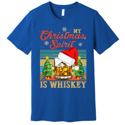 Funny Christmas Drinking Whiskey Liquor Drinker Saying Premium T-Shirt