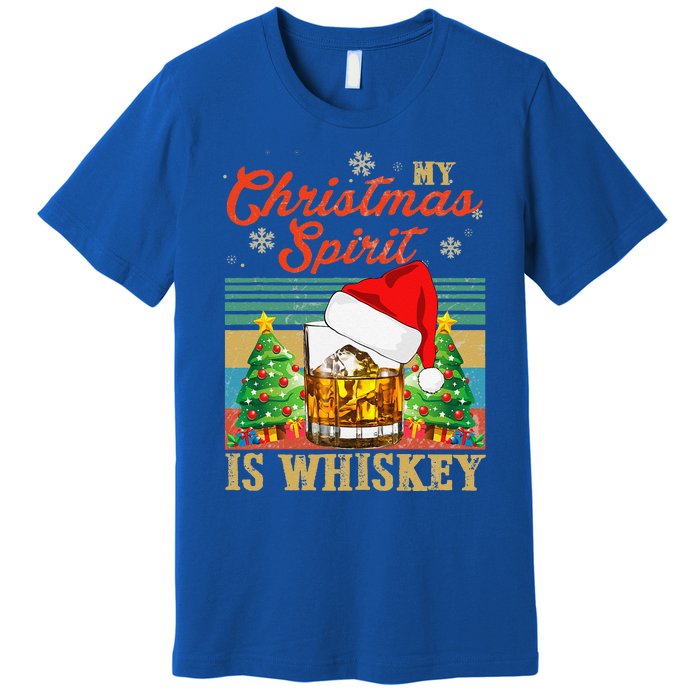 Funny Christmas Drinking Whiskey Liquor Drinker Saying Premium T-Shirt