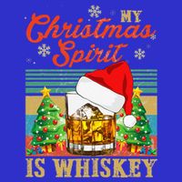 Funny Christmas Drinking Whiskey Liquor Drinker Saying Stripe Pom Pom Beanie