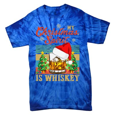 Funny Christmas Drinking Whiskey Liquor Drinker Saying Tie-Dye T-Shirt