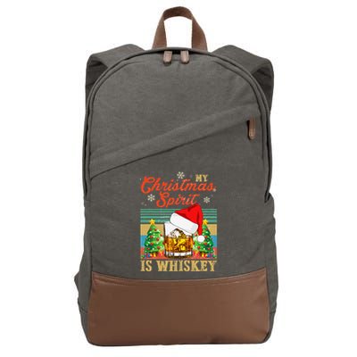 Funny Christmas Drinking Whiskey Liquor Drinker Saying Cotton Canvas Backpack