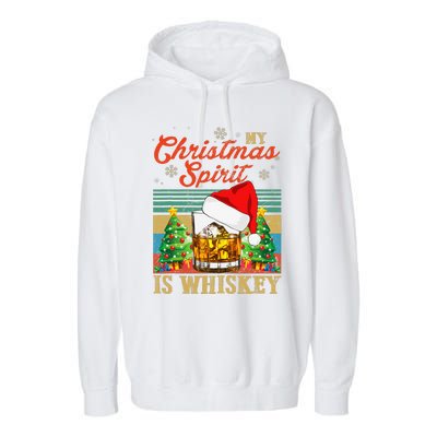 Funny Christmas Drinking Whiskey Liquor Drinker Saying Garment-Dyed Fleece Hoodie