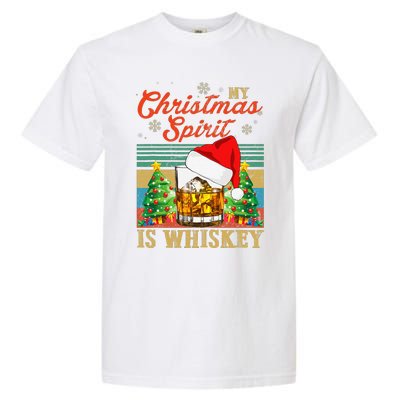 Funny Christmas Drinking Whiskey Liquor Drinker Saying Garment-Dyed Heavyweight T-Shirt