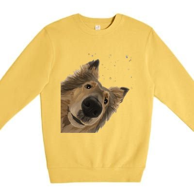 Funny Curious Dog Rough Collie Premium Crewneck Sweatshirt