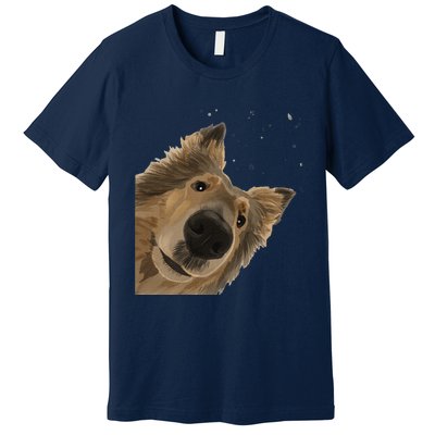 Funny Curious Dog Rough Collie Premium T-Shirt