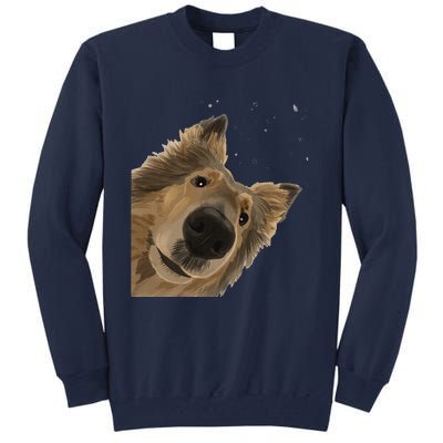 Funny Curious Dog Rough Collie Tall Sweatshirt