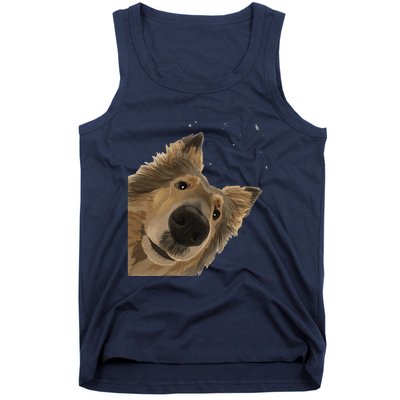 Funny Curious Dog Rough Collie Tank Top