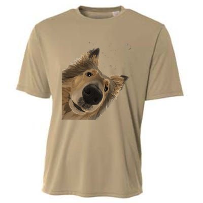 Funny Curious Dog Rough Collie Cooling Performance Crew T-Shirt