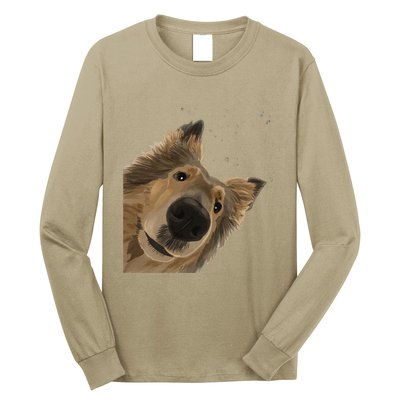 Funny Curious Dog Rough Collie Long Sleeve Shirt