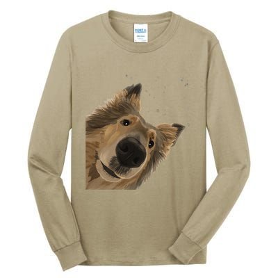 Funny Curious Dog Rough Collie Tall Long Sleeve T-Shirt