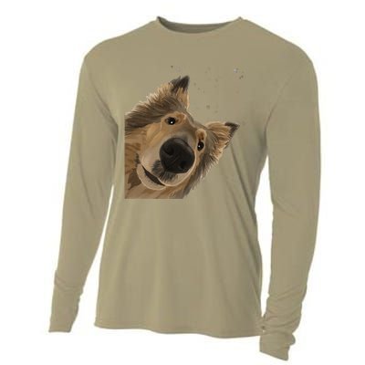 Funny Curious Dog Rough Collie Cooling Performance Long Sleeve Crew