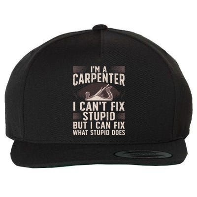 Funny Carpentry Design For Carpenter Woodworking Wool Snapback Cap