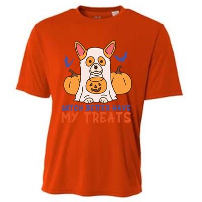 Funny Corgi Dog Lover Witch Better Have My Treats Halloween Gift Cooling Performance Crew T-Shirt