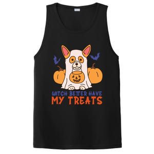 Funny Corgi Dog Lover Witch Better Have My Treats Halloween Gift PosiCharge Competitor Tank