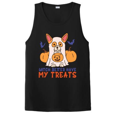 Funny Corgi Dog Lover Witch Better Have My Treats Halloween Gift PosiCharge Competitor Tank