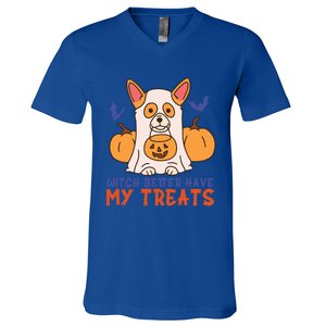 Funny Corgi Dog Lover Witch Better Have My Treats Halloween Gift V-Neck T-Shirt