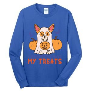 Funny Corgi Dog Lover Witch Better Have My Treats Halloween Gift Tall Long Sleeve T-Shirt