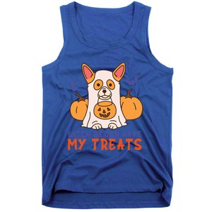 Funny Corgi Dog Lover Witch Better Have My Treats Halloween Gift Tank Top