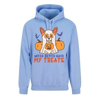 Funny Corgi Dog Lover Witch Better Have My Treats Halloween Gift Unisex Surf Hoodie