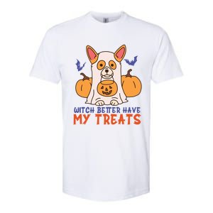 Funny Corgi Dog Lover Witch Better Have My Treats Halloween Gift Softstyle CVC T-Shirt